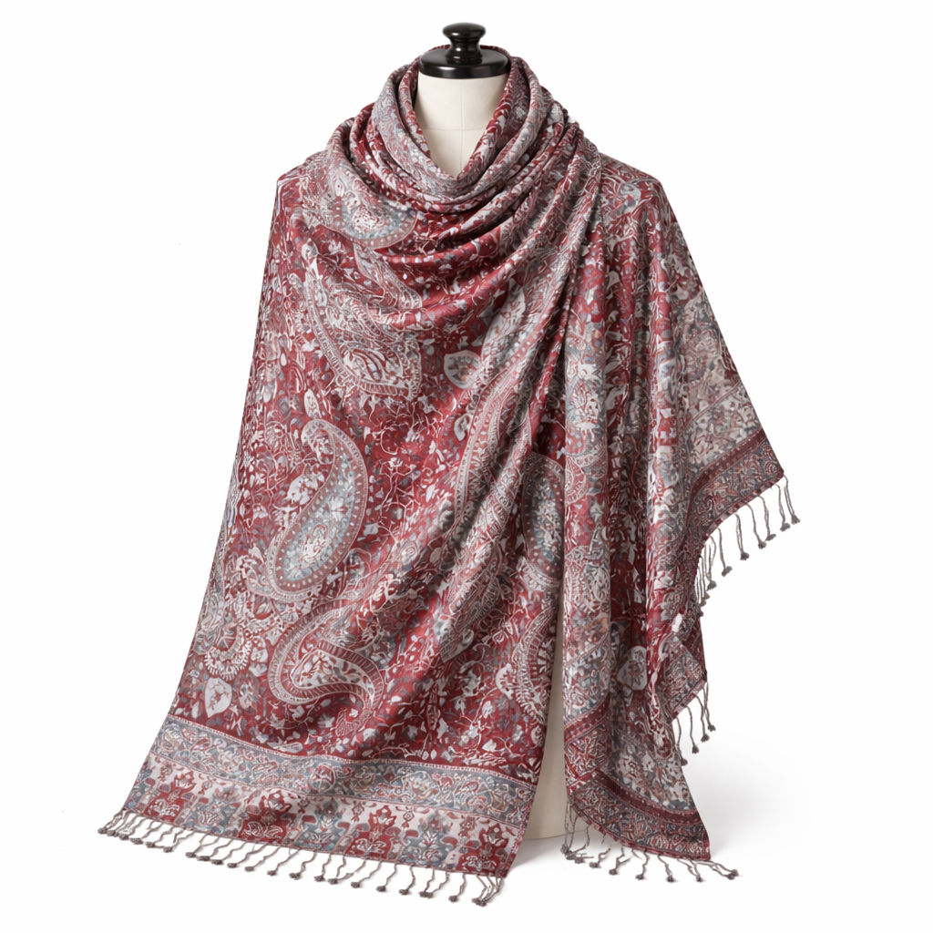 Intricate Kashmiri Design Viscose Shawl